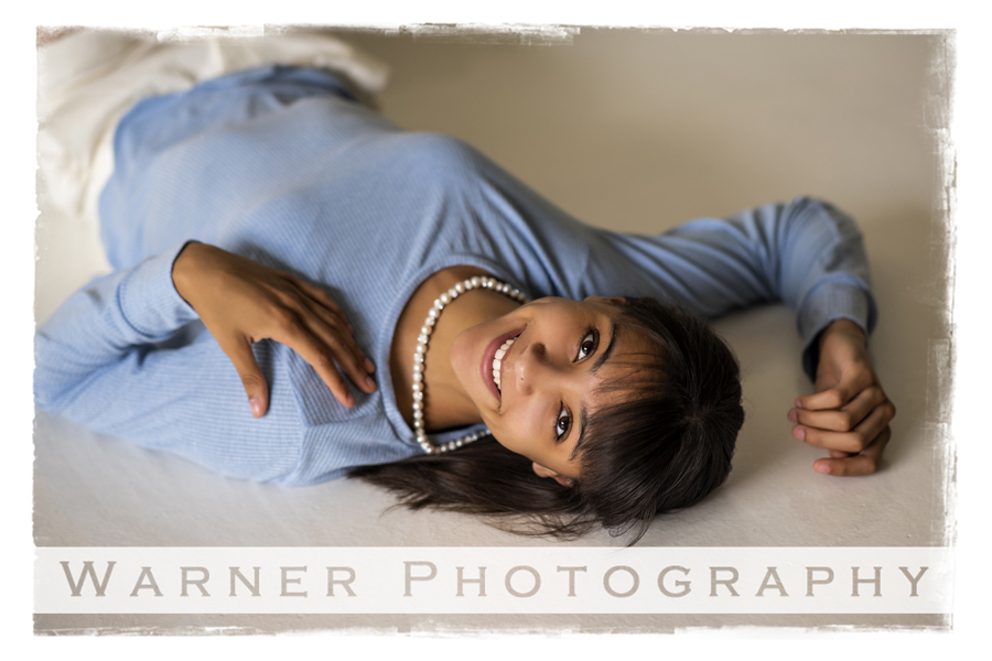 A studio senior portrait of Anne a senior at Midladn high School