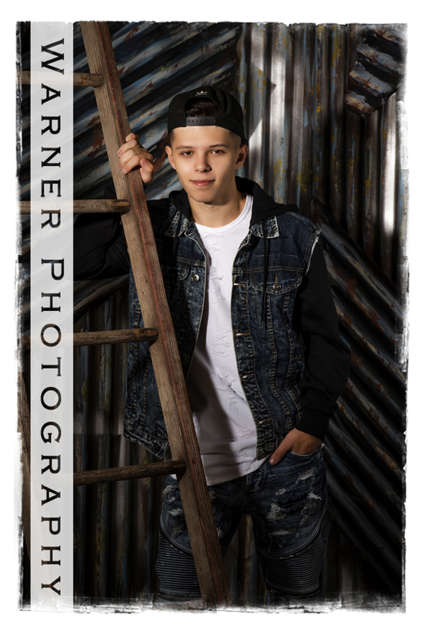 Traditional studio senior portrait of Midland High School senior Dominic