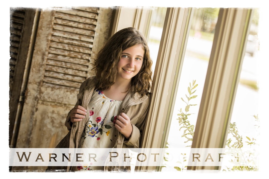 Studio portrait of Dani for her back to school session by the window