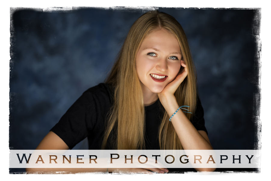 A studio portrait of Maddie for her Back to School portraits