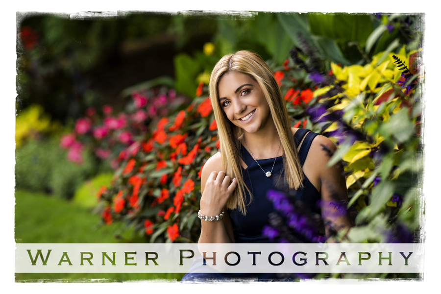 Outdoor senior portrait of Nouvel Catholic Central senior Elizabeth at Dow Gardens