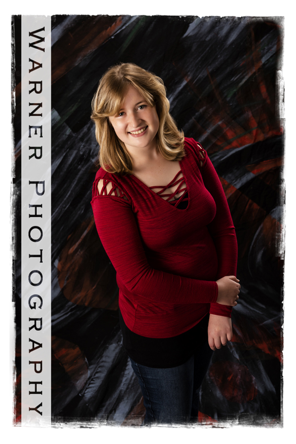studio portrait of Dow High School senior Mikayla