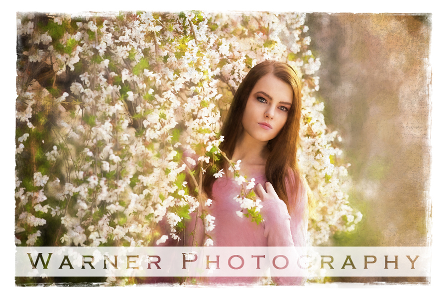 Riley Midland High School Senior at Warner Photography Studio flowering tree