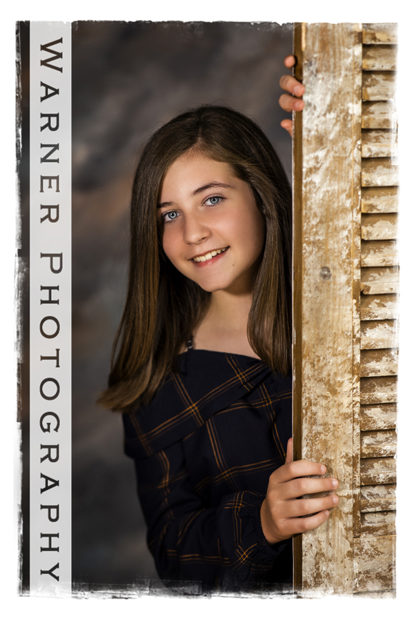 a studio portrait of Dani for her Back to School session