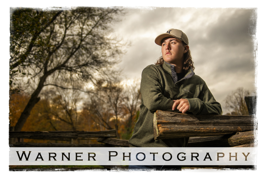 an outdoor senior portrait of Merrill High School senior Evan at Chippewa Nature Center