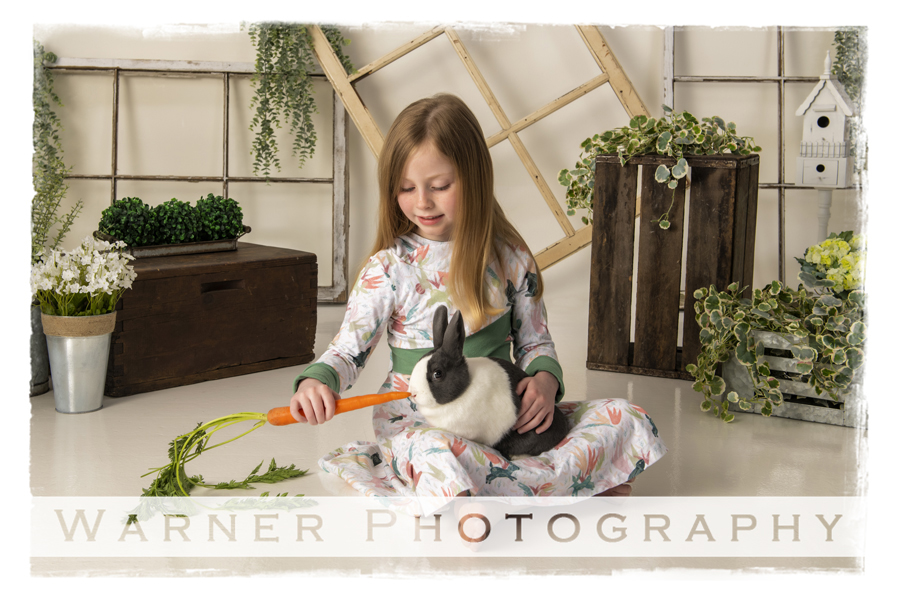 a portrait of Elenor for her Easter session with the bunnies