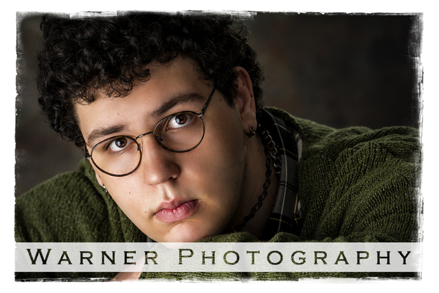 a senior portrait of Midland High School senior James at the studio