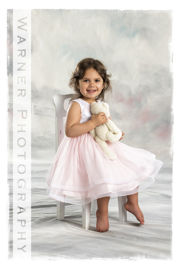 A studio portrait of Hope for her 2nd Birthday