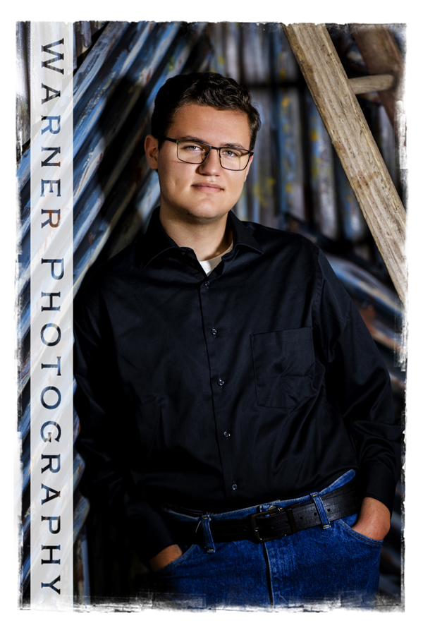 a studio portrait of Shepherd High School senior Hadrian