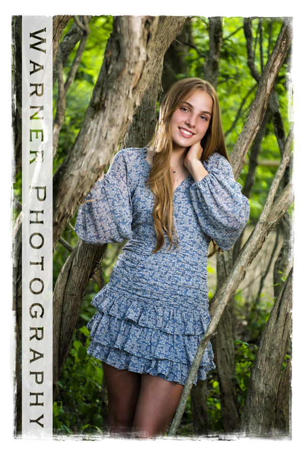an on location portrait of Dow High School senior Lauren at the Chippewa Nature Center