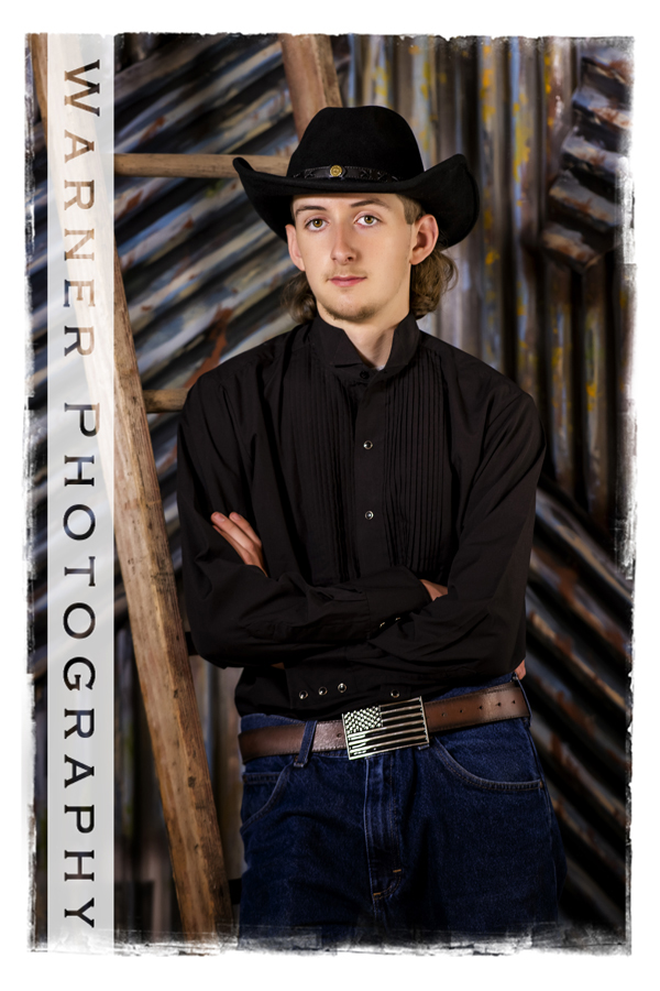 a studio portrait of Midland High School senior Gavin