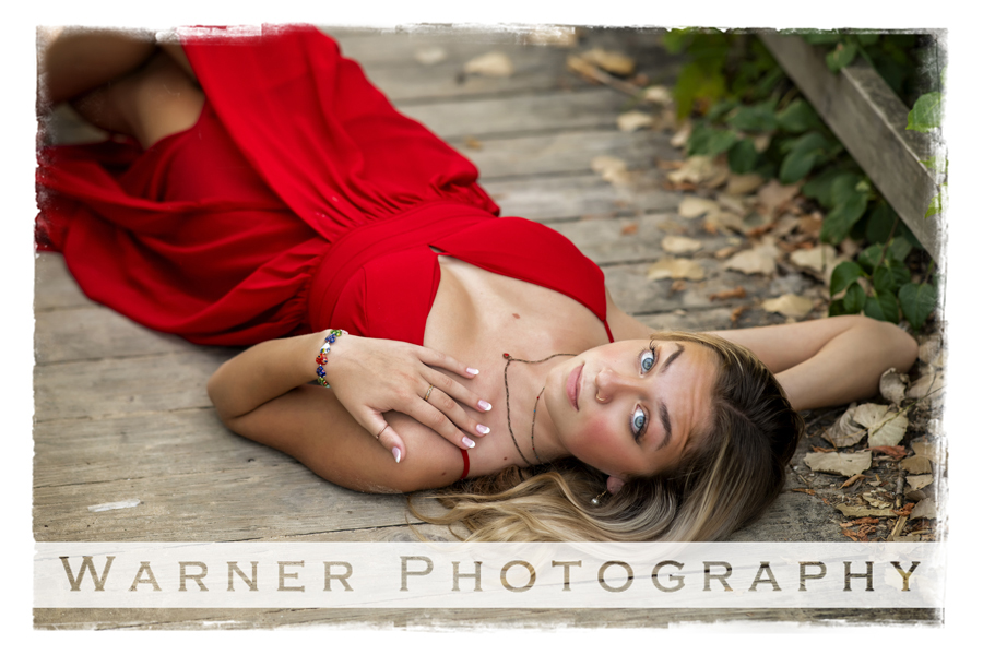 an outdoor portrait of Midland High School senior Grace at Bay City State Park
