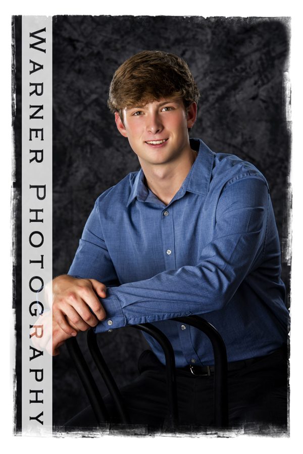 a studio portrait of Dow High School senior Billy