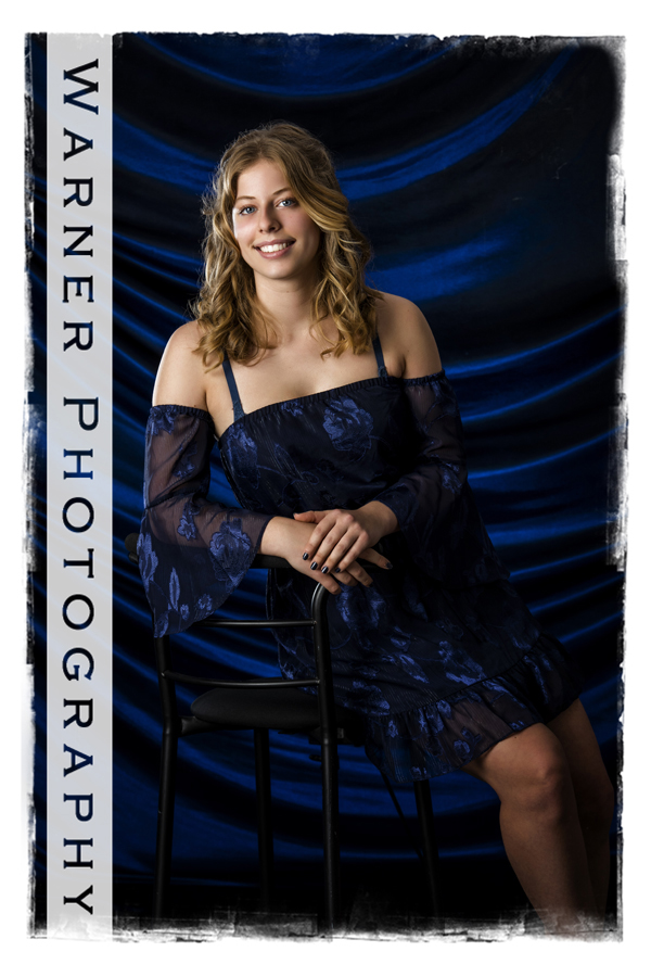 a studio portrait of Dow High School senior Sophia