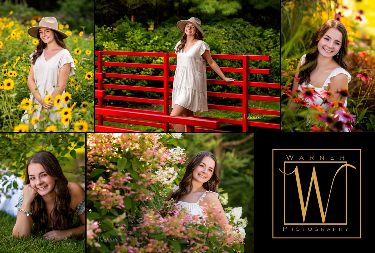 A collage of Houghton Lake High School senior Lauren at Dow Gardens