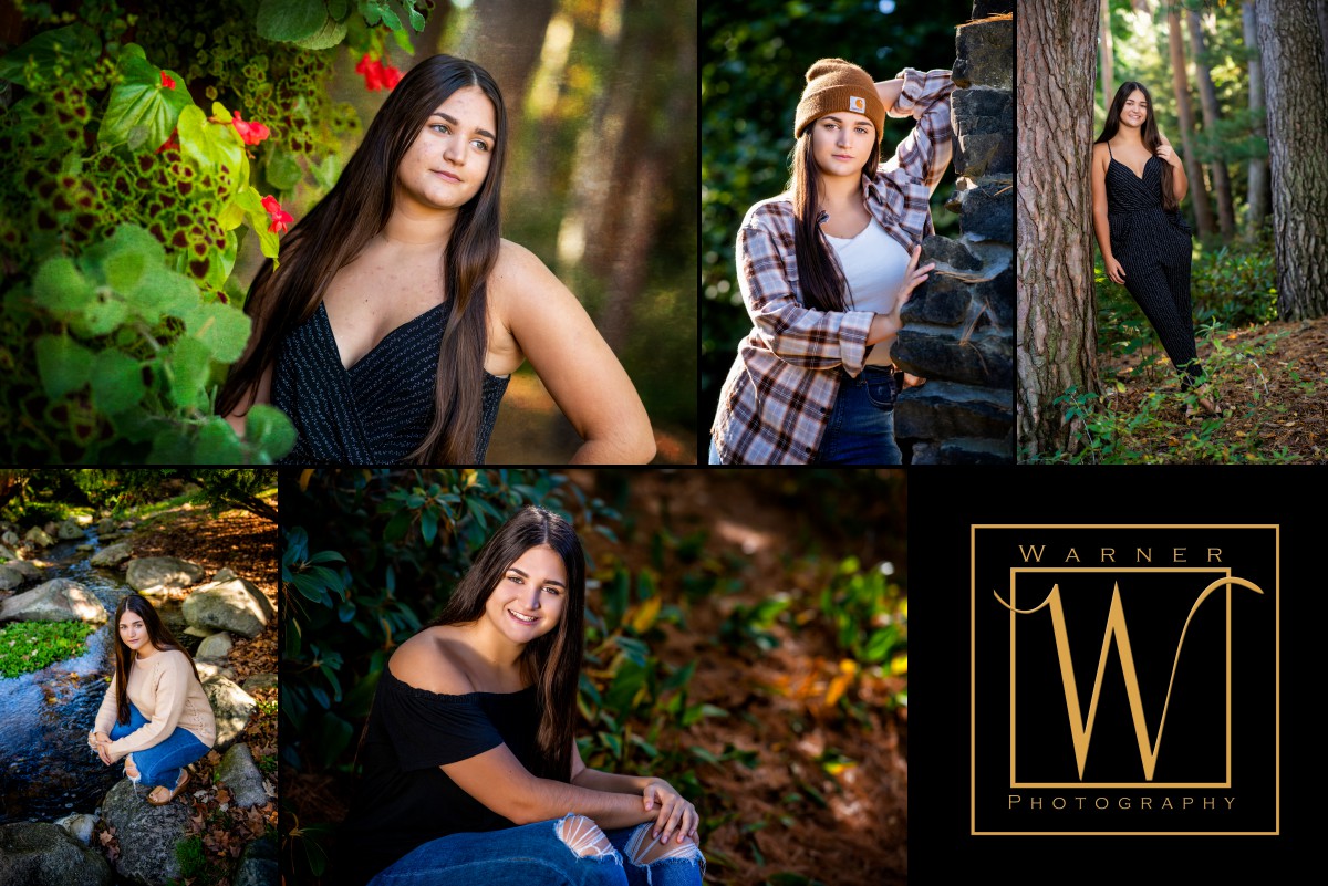 A collage of Dow High Senior Kourtney at Dow Gardens by Warner Photography