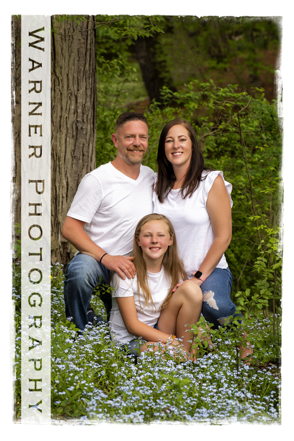 A portrait of the Spitz family at Dow Gardens by Warner Photography