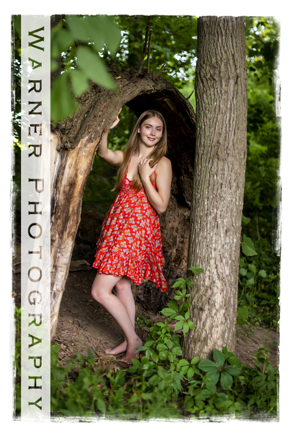 An on location portrait of Bullock Creek High School senior Alyssa at Chippewa Nature Center by Warner Photography