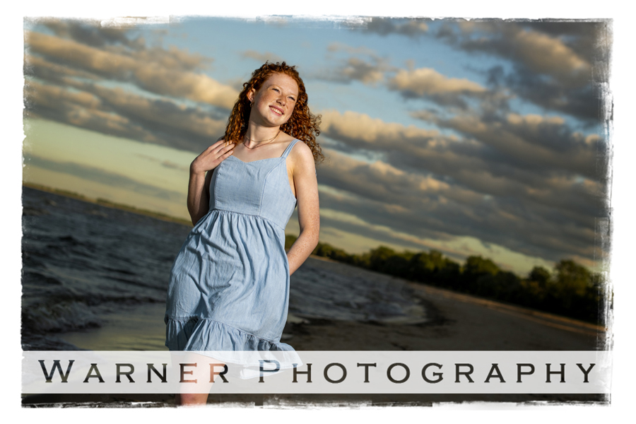 An on location portrait of Dow High School senior Emily at the Bay City State Park by Warner Photography
