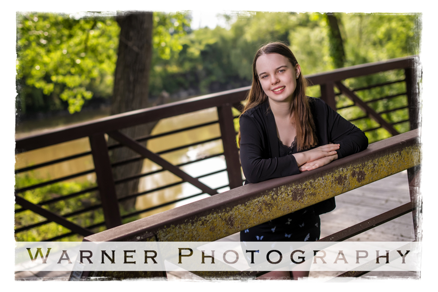 An on location portrait of Bullock Creek Senior Bella at Dow Gardens by Warner Photography
