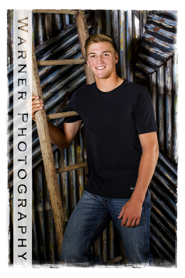 A studio portrait of Midland High School senior Hudson at the Warner Photography Studio