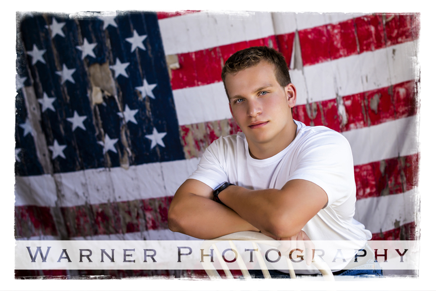 A studio portrait of Dow High School senior Jake at the Warner Photography Studio