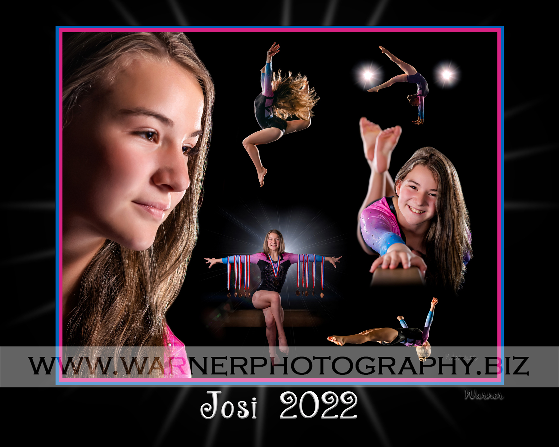 An on location portrait of Josi at the Midland Gymnastics Training Center by Warner Photography