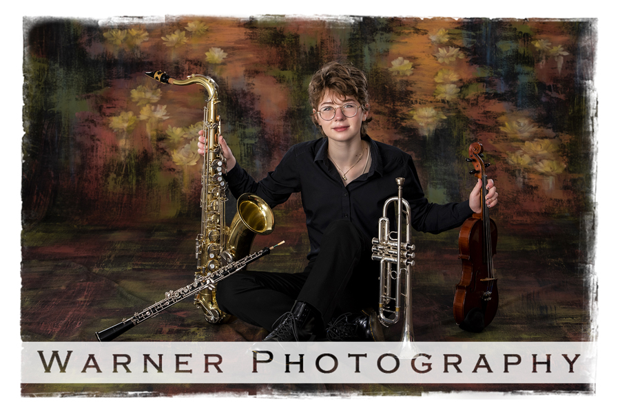A studio portrait of Midland High School senior Adrieanne at the Warner Photography Studio