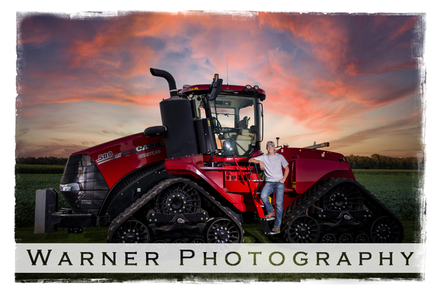 An on location portrait of Midland High School senior Hudson on private property by Warner Photography