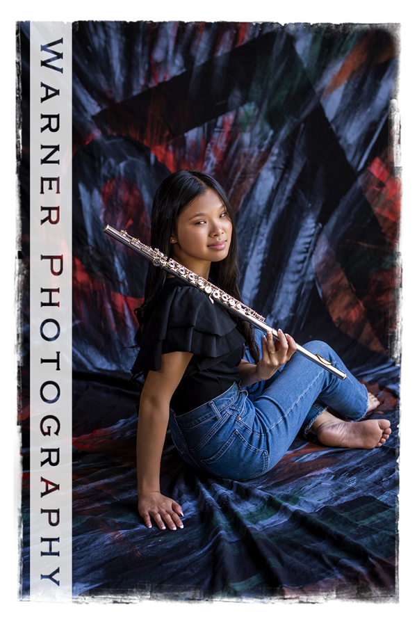 A studio portrait of Dow High School senior Julia at the Warner Photography Studio