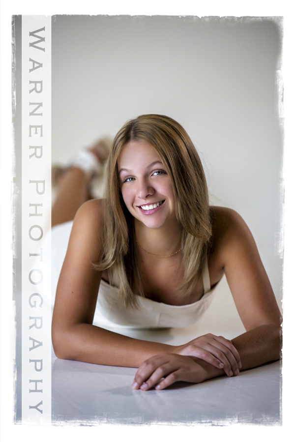 A studio portrait of Reana for her Back to School session at the Warner Photography Studio