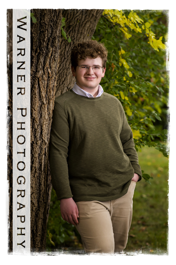 A Studio portrait of Drew for his Back to School session at the Warner Photography Studio
