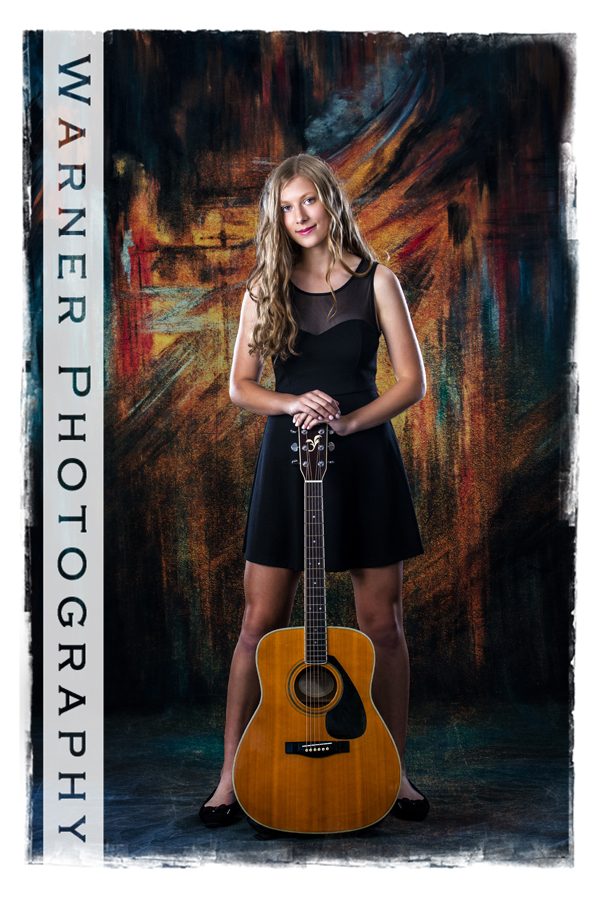 A studio portrait of Dow High School senior Grace at the Warner Photography Studio