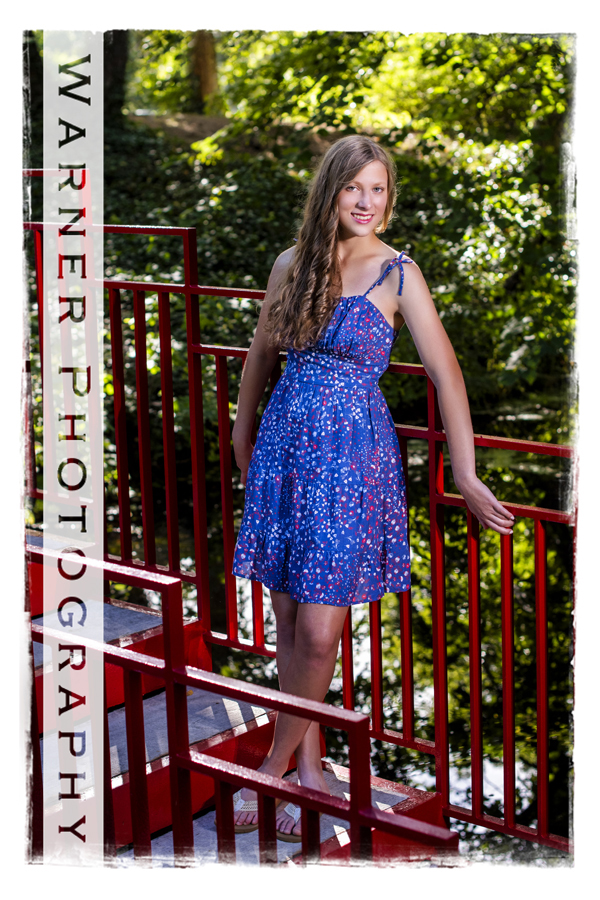 An on location portrait of Dow High School senior Grace at Dow Gardens by Warner Photography