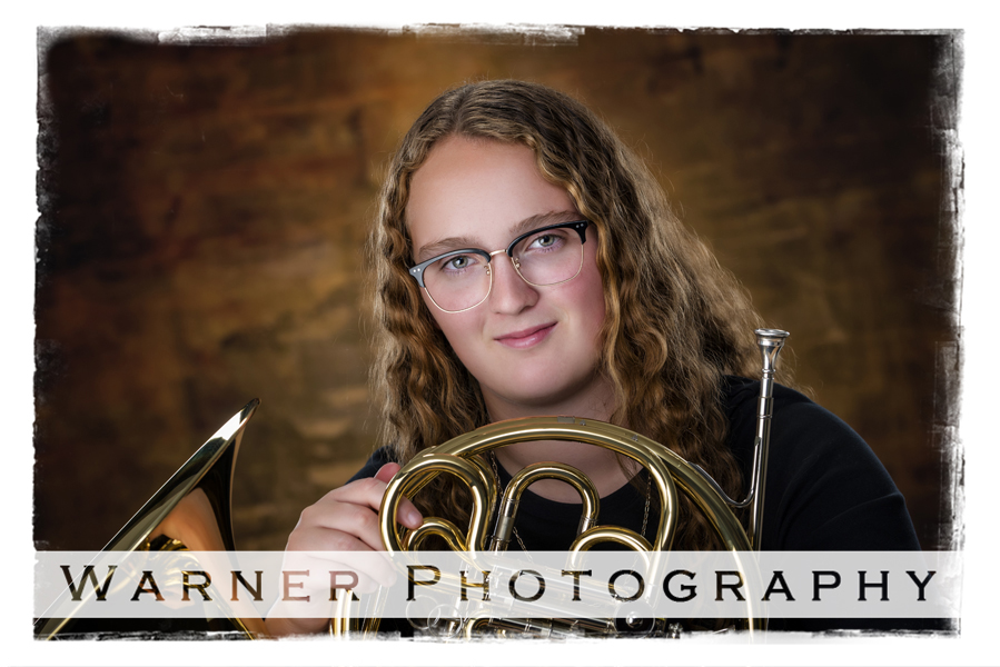 A studio portrait of Bullock Creek High School senior Mattie at the Warner Photography Studio