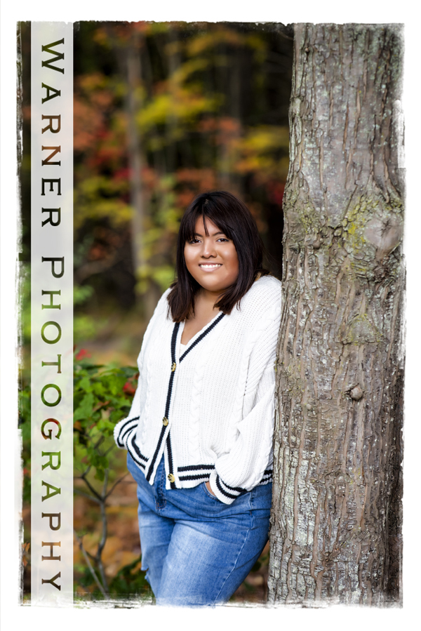 An on location portrait of Midland High School senior Mishel at Chippewa Nature Center by Warner Photography