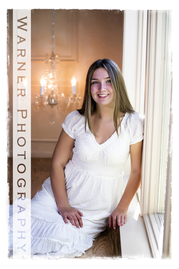 A studio portrait of Midland High School senior Riley at the Warner Photography Studio
