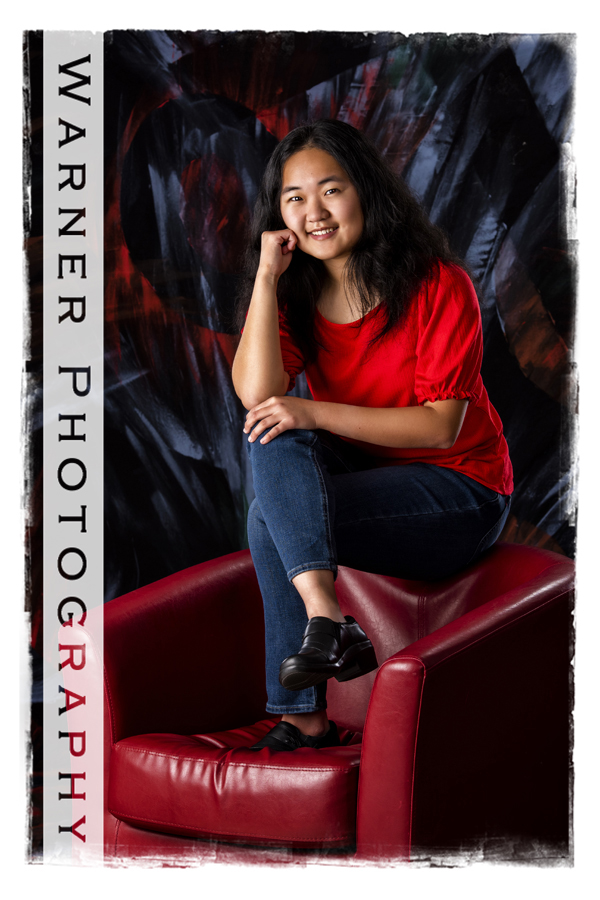 A studio portrait of Dow High School senior Amy at the Warner Photography Studio