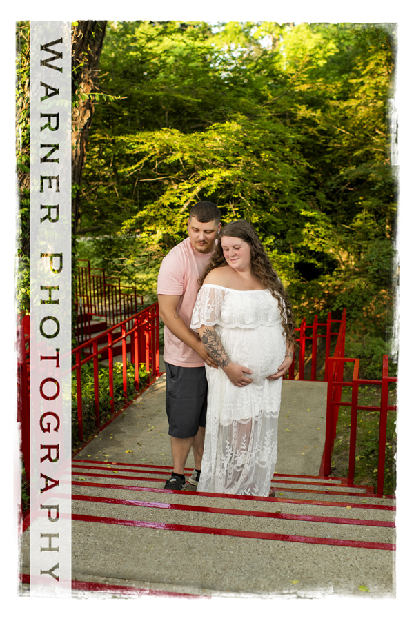 An on location portrait of Haily and John for their Maternity Session at Dow Gardens by Warner Photography