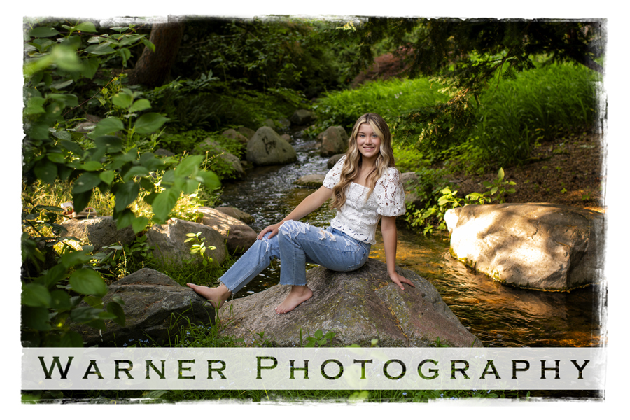 An on location portrait of Whitmore Prescott High School senior Riley at Dow Gardens by Warner Photography