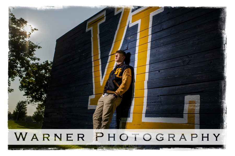 An on location portrait of Valley Lutheran High School senior Alex at Valley Lutheran by Warner Photography