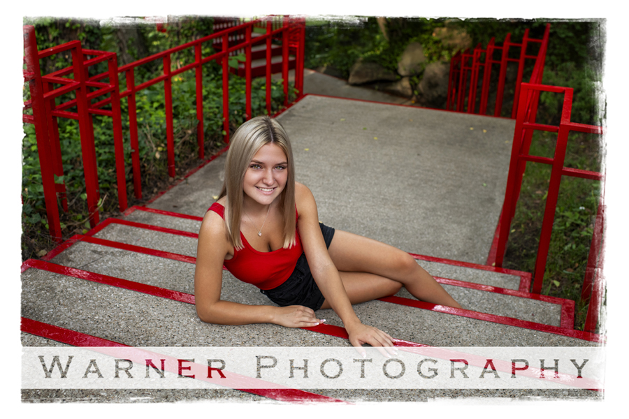 An on location portrait of Bay City Western Senior Shari at Dow Gardens by Warner Photography