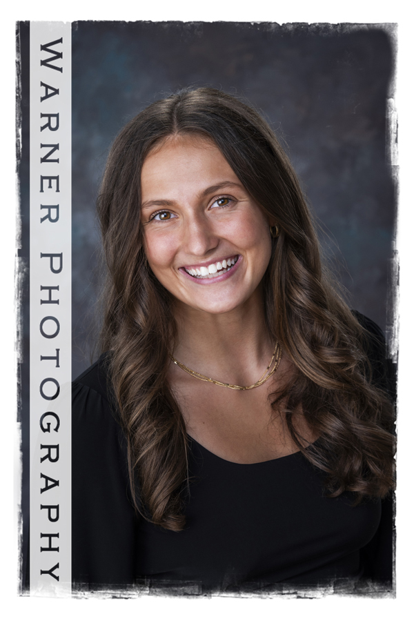 A studio portrait of Meridian High School senior Mckenna at the Warner Photography Studio