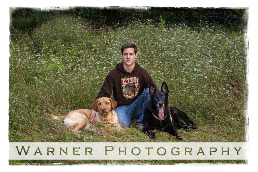 An on location portrait of Freeland High School senior Colin on private property by Warner Photography