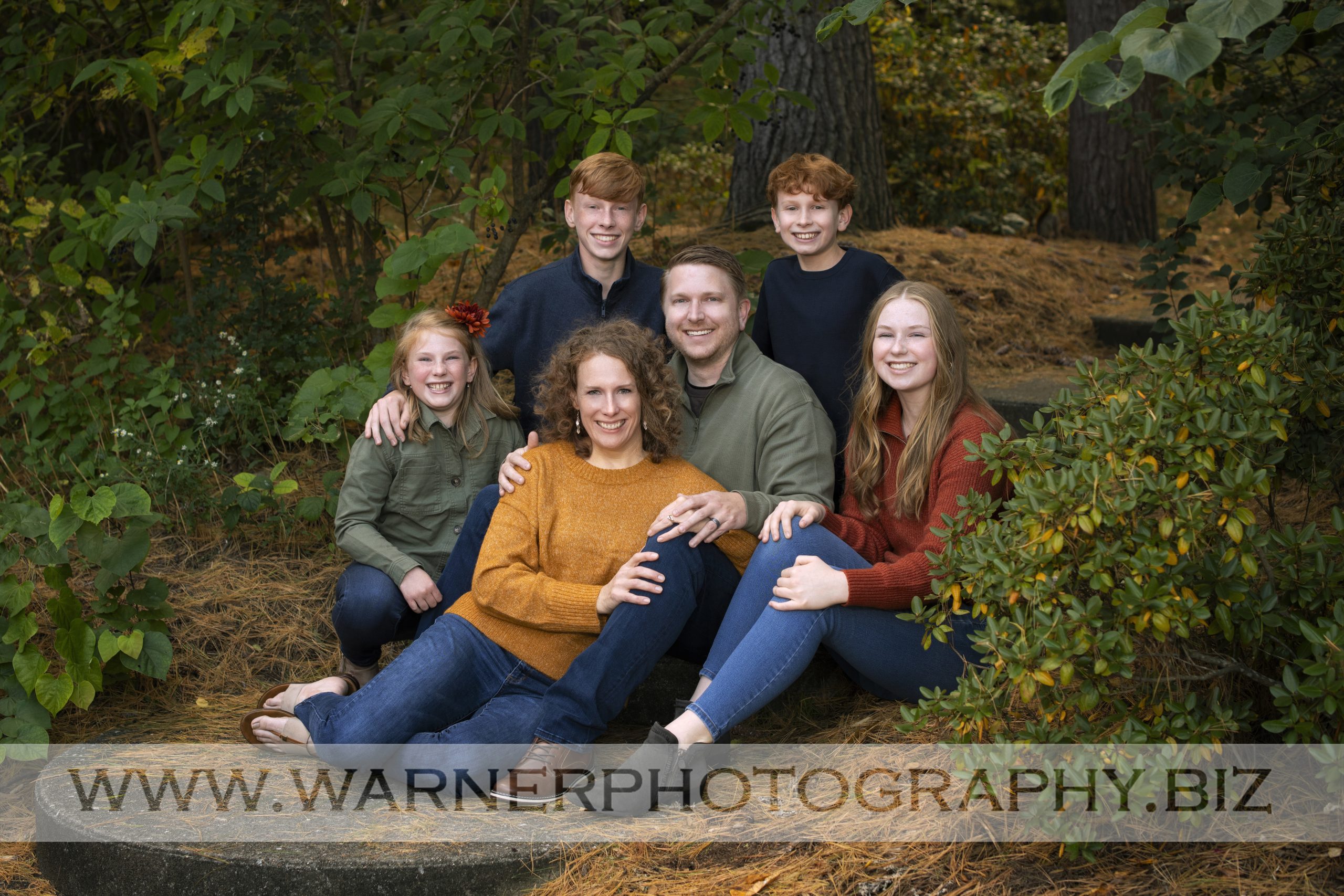An on location portrait of the Anderson family at Dow Gardens by Warner Photography