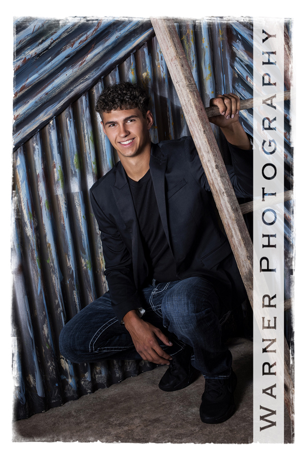 A studio portrait of Ogemaw Heights High School senior Brandt at the Warner Photography Stuido in Midland Michigan