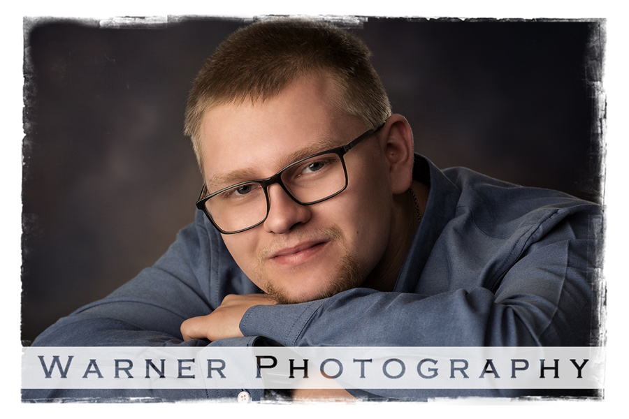 A studio portrait of Bullock Creek High School senior Austin at the Warner Photography Studio