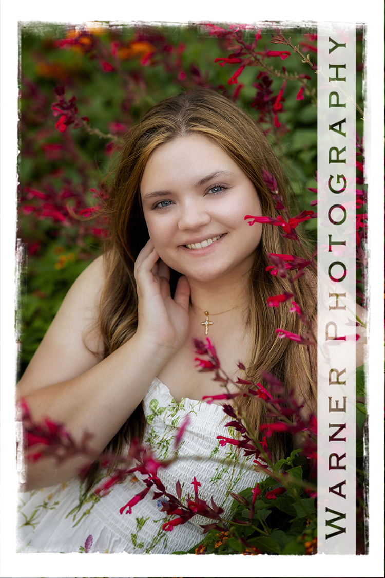 An on location portrait of Dow High School senior Laney at Dow Gardens by Warner Photography