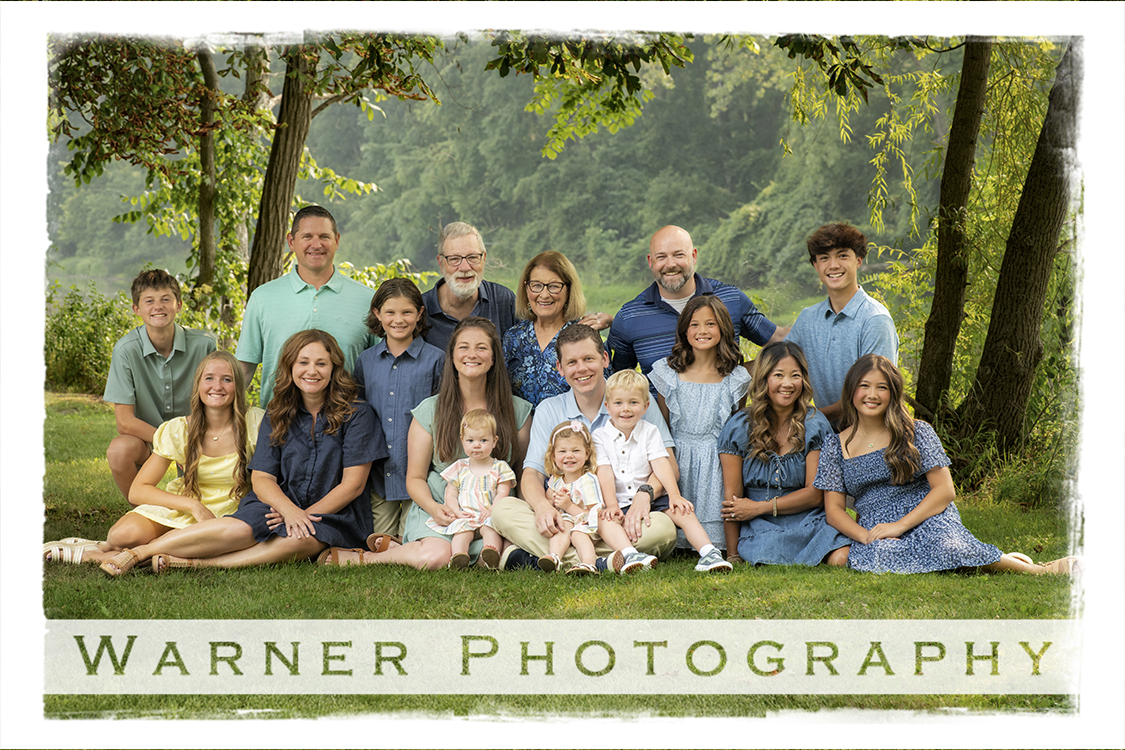An on location portrait of the White family at Dow Gardens by Warner Photography