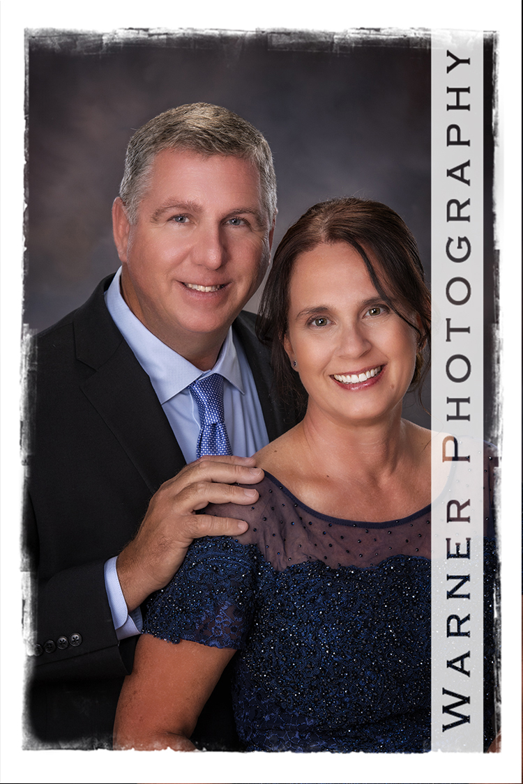A studio portrait of Theresa and Tom for their 30th wedding anniversary at the Warner Photography Studio in Midland Michigan